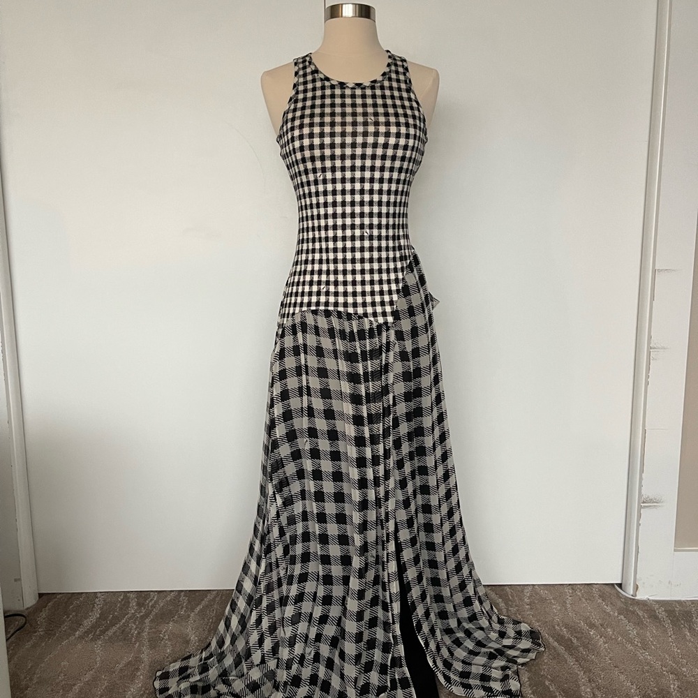 Dianne von Furstenberg maxi dress in black and cream